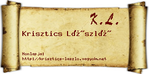 Krisztics László névjegykártya