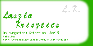 laszlo krisztics business card