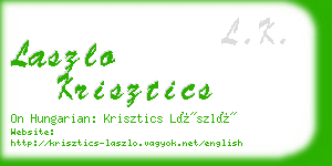laszlo krisztics business card